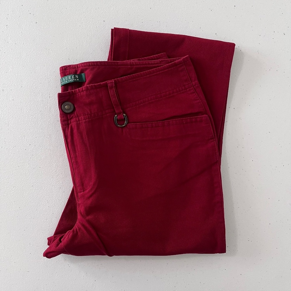 Lauren Ralph Lauren Women’s Straight Leg Red Pants size 10